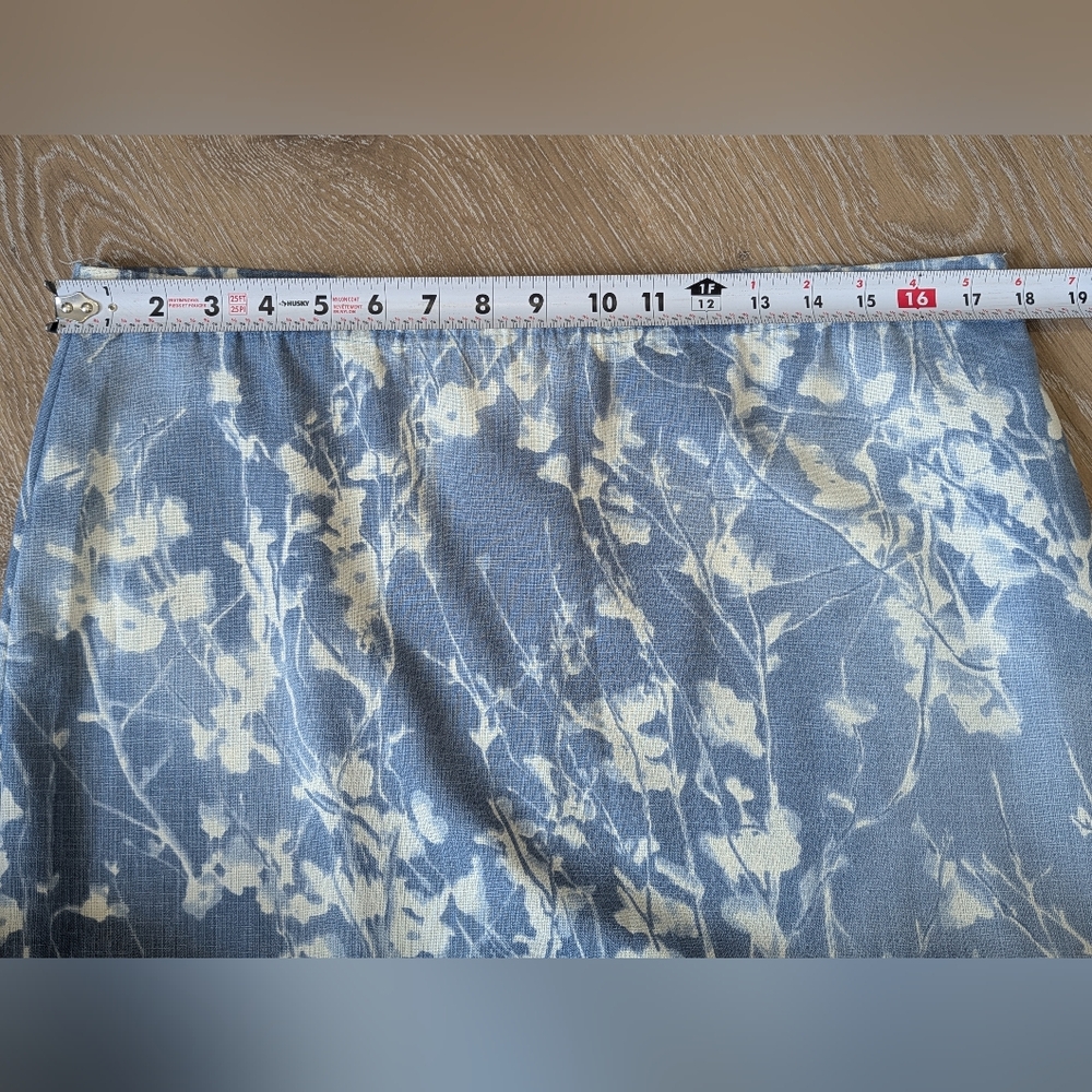 Vintage Women's Floral Blue and White Skirt Botanical Feminine Cottagecore Boho - Picture 8 of 9